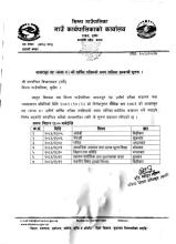 आधारभुत तह (कक्षा ८)को वार्षिक परीक्षाको समय तालिका।